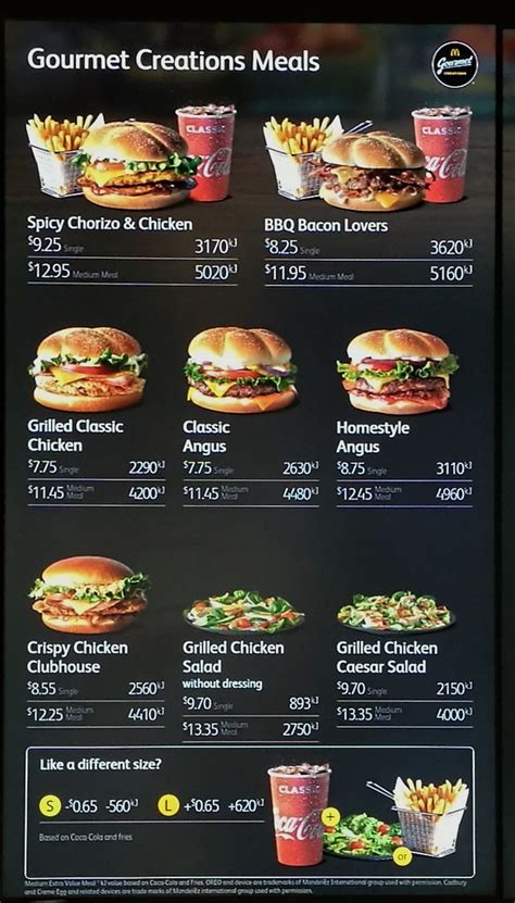 mcdonald s food menu prices