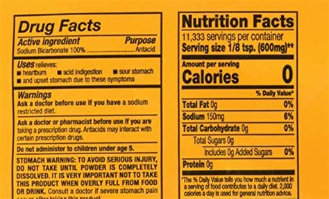 35 Baking Soda Nutrition Label Labels Design Ideas 2020