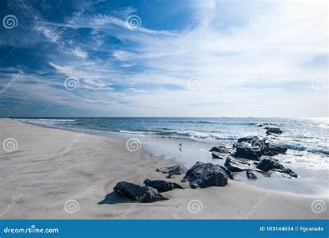 Long Island Beach In November Stock Photo Image Of American Outdoor