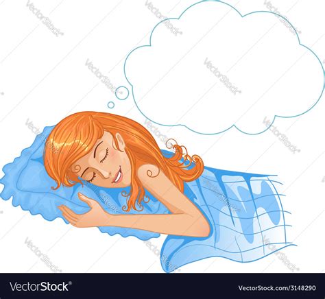 Young Beautiful Girl Dreaming In The Night Eps10 Vector Image