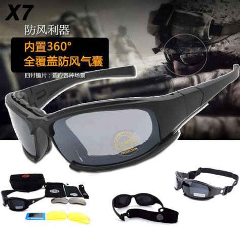 x7 polarized sport tactical sunglasses 4 lens kit outdoor uv400 protection goggles military