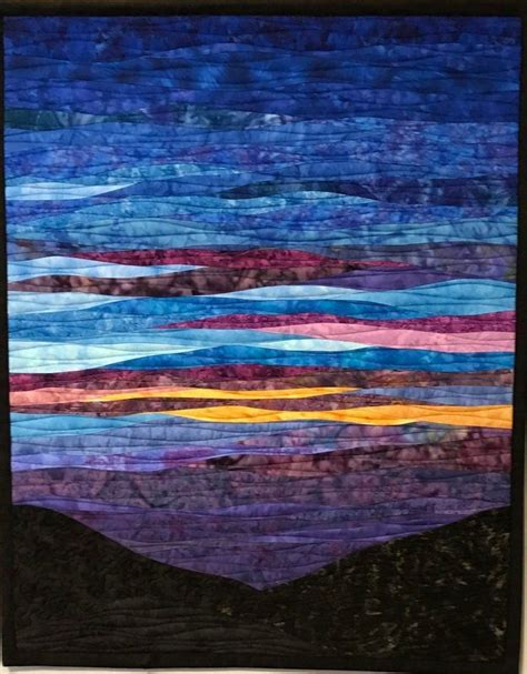 Art Quilt Sunset 63 Wall Quilt Wall Hanging In 2020 With Images