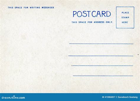 Back Of Vintage Blank Postcard Stock Image 41086819