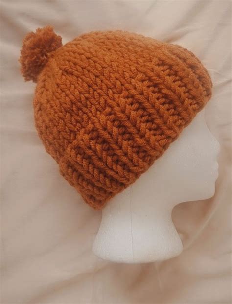 Handmade Knitted Adult Bobble Hat Etsy
