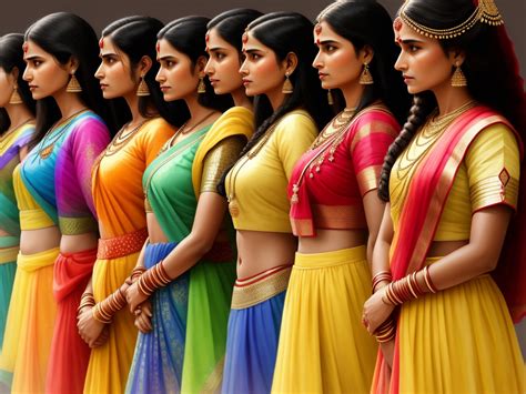 Generator Seni Ai Dari Teks A Group Of Indian Women Standing Nude