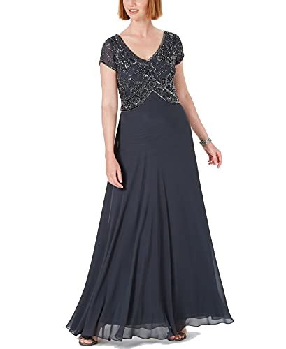 Lalagen Women S Lace Sleeve V Neck Plus Size Evening Maxi Dress Gown