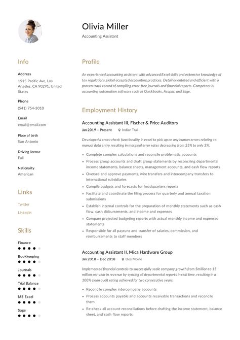 Resumecoach » resume examples » administrative assistant. Accounting Assistant Resume & Writing Guide | +12 Examples ...