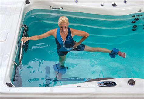 aquatic exercise at home with a michael phelps signature swim spa by master spas