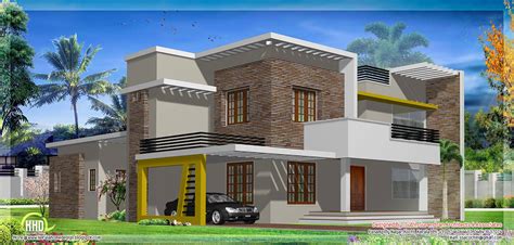 Flat roof with skylight and hydro insulation membranes. Modern Flat Roof House Design Plans - House Plans | #55446