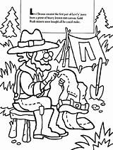 Coloring Levi Strauss Gold Rush Crayola Mine Miner Template Popular sketch template