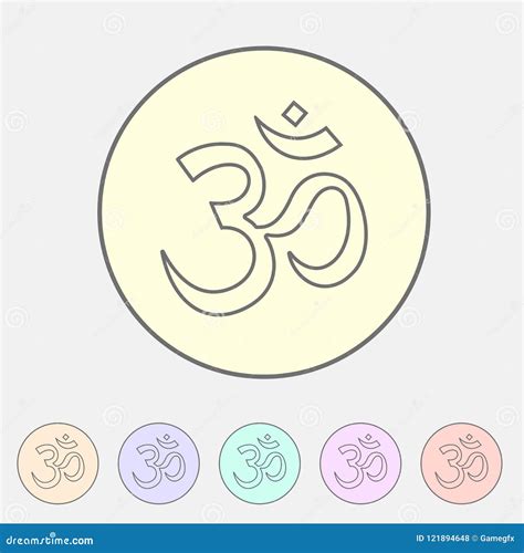 Om Aum Hinduism Map Location Pointer Icon Flat Web Sign Symbol Logo
