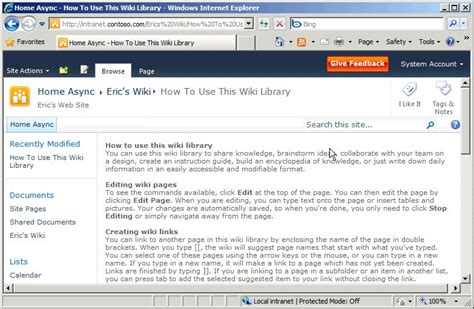 Galaxy Consulting Blog: SharePoint - Wiki Sites