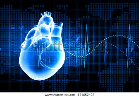 Virtual Image Human Heart Cardiogram Stock Illustration 141652402