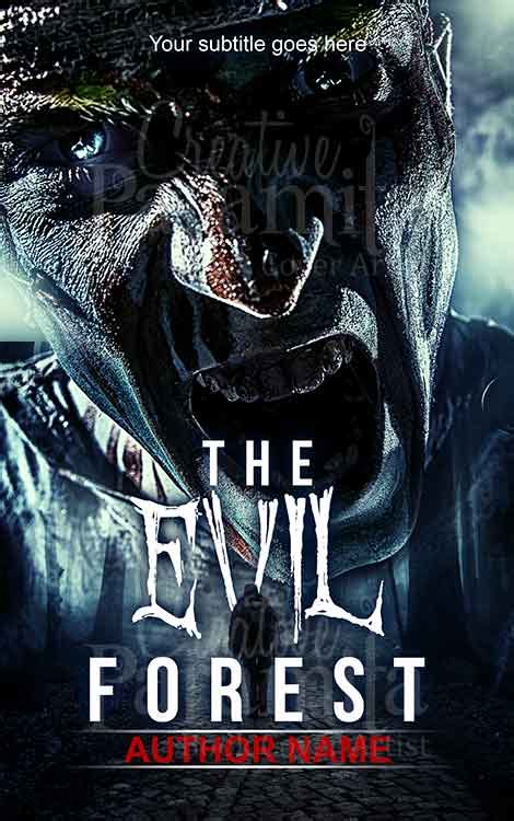 The Evil Forest Creepy Forest Scary Face Premade Book Cover