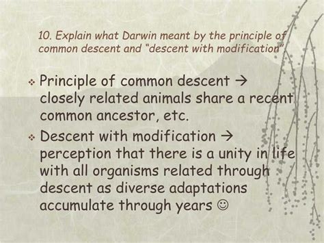 A patterns of descent with modification showed that all organisms came from a single ancestor which through the passing of time and after different variations have birthed to a new species that will also tend to bring new divergent species. PPT - Chapter 22 Reading Quiz PowerPoint Presentation ...