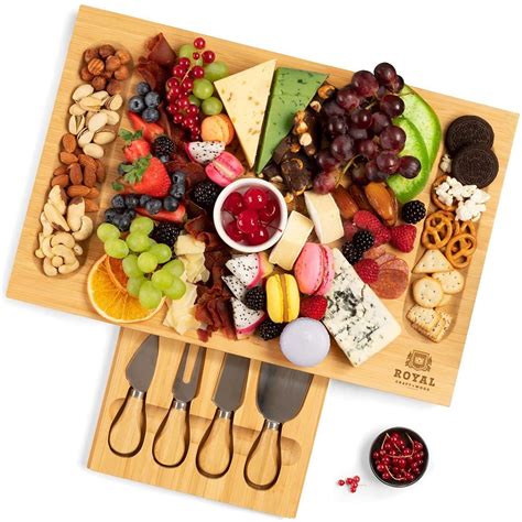 Unique Bamboo Cheese Board Set Charcuterie Platter And Etsy