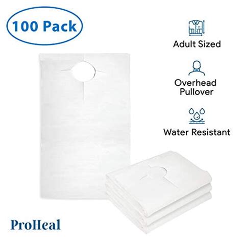 Disposable Adult Bibs 100 Pack Overhead 16 X 33 Absorbent