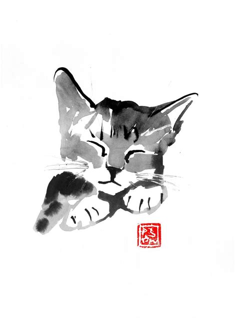 Cute Cat Drawing By Pechane Sumie Saatchi Art