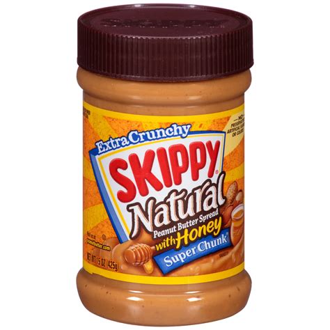 3 Pack Skippy Natural Super Chunk Peanut Butter Spread With Honey 15