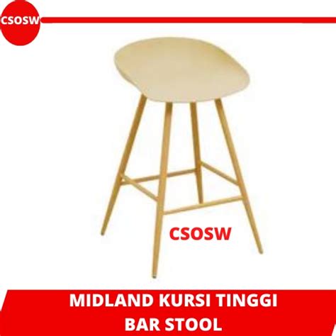 Jual Midland Kursi Bar Krem Kursi Meja Tinggi Kitchen Island Kafe Counter Chair Desain