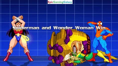 Spider Man And Wonder Woman Vs Rogue And Modok In A Mugen Match Battle Fight This Video