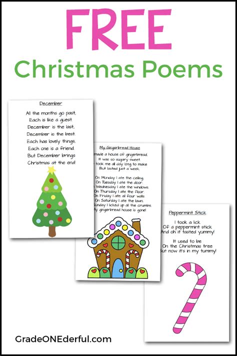 Christmas Poems For Young Children Grade Onederful Christmas Poems