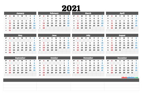 Free 2021 yearly calendar, 2021 annual calendar, calendar 2021 template in word, pdf & excel has given here in printable format, download the yearly 2021 calendar. 2021 Annual Calendar Printable (6 Templates) | Free ...