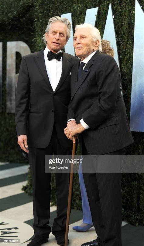 Michael Douglas And His Dad Kirk Douglas Arrive To The Vanity Fair