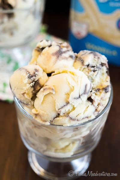 Making almond milk ice cream can be done in less than an hour (with an ice cream maker) and this recipe yields four servings. Almond Fudge Ripple Ice Cream | The Marvelous Misadventures Of A Foodie
