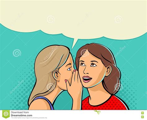 Woman Whispering Gossip Or Secret To Her Friend Vector Pop Art