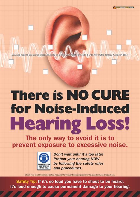 No Cure Hearing Loss Safety Posters Promote Safety Hearing Loss