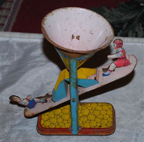 J Chein Antique 1930 S Teeter Totter See Saw Tin Litho Automatic Sand Toy 1900629944