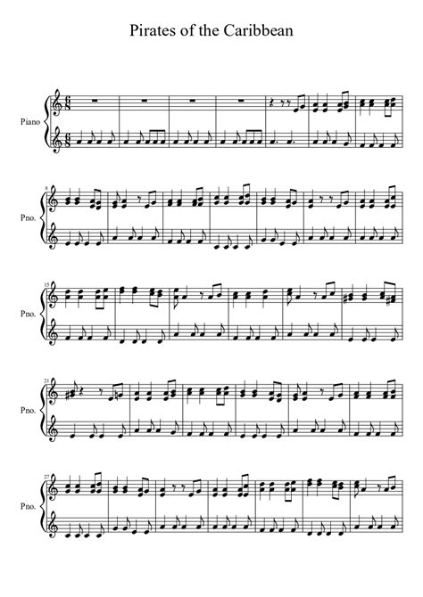 Easy letter notes for beginners. Pirates Of The Caribbean Piano Sheet Music Easy Free - free sheet music pirates of the caribbean ...