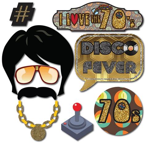 1970s Disco Party Theme Photo Booth Props Decorations 41 Etsy