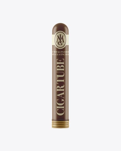 Download Matte Metallic Cigar Tube Mockup in Tube Mockups on Yellow ...