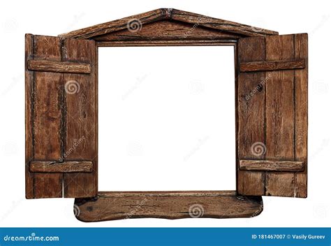 Old Grunge Wooden Window Frame Stock Image Image Of Fence Hardwood