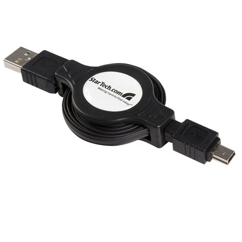 4 Ft Retractable Usb Cable A To Mini B Usb Adaptrar Usb 20 Sverige