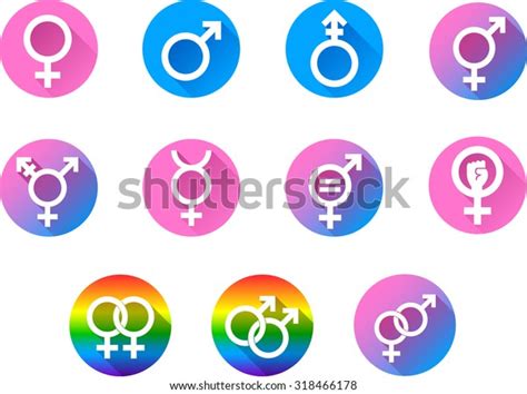 Gender Icons Set Vector Graphic Flat Stock Vektor Royaltyfri