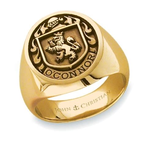 Man's Family Crest Ring - 14K Yellow & PūrLuxium | Family crest rings