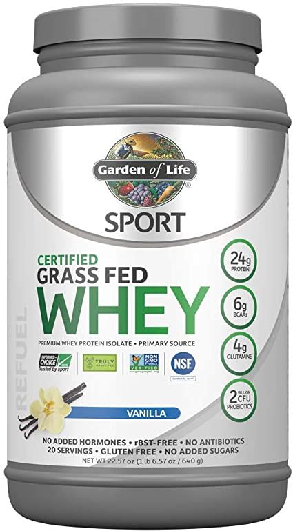 Garden Of Life Sport Grass Fed Clean Whey Protein Isolate 640 Grams