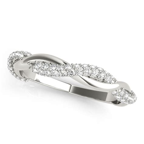Interlocking Twisted Diamond Engagement Ring Setting Platinum 080 Ct