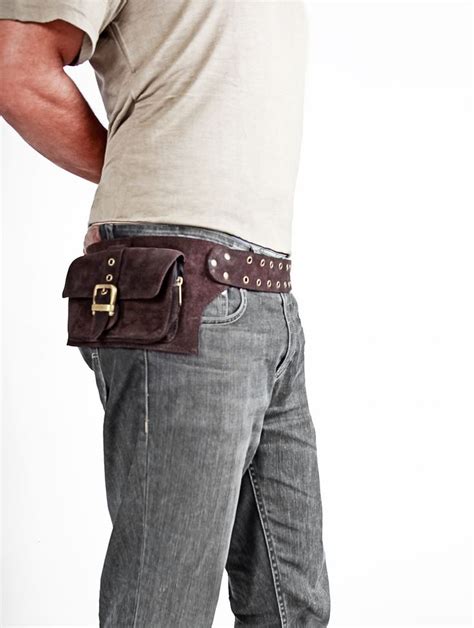 Vintage brown leather men's small side bag belt pouch belt bag small messenger bag for men. Men leather bag in brown, belt pouch, hip bag, utility ...