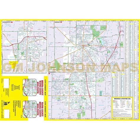 Medina And Wayne Counties Ohio Street Map Gm Johnson Maps