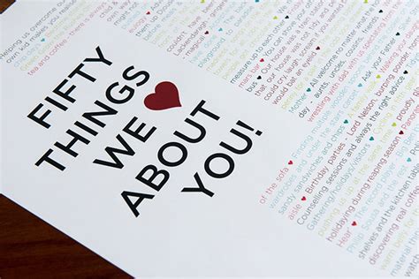 50 Things We Love About You Template Free Get What You Need For Free