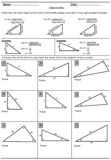 We often need to use the trigonometric ratios to solve such problems. Trigonometric Ratios Worksheet Answers - kidsworksheetfun