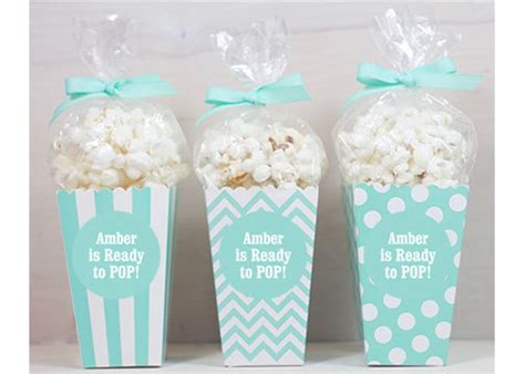 12 Custom Popcorn Box Favors Personalized Labels Baby Etsy