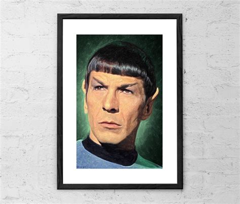 Spock Star Trek Painting Art Print Leonard Nimoy Movie Etsy