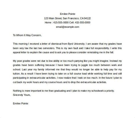 These free letters of appeals examples with its special format will allow you to influence the thoughts of the people chairing these governing bodies. College Suspension Appeal Letter Sample Awesome Dismissal ...