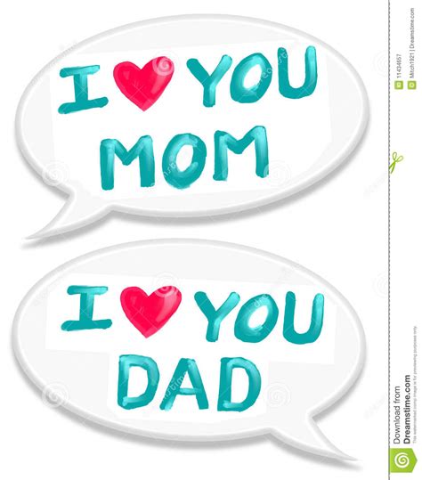 I Love Mom Dad Royalty Free Stock Photography Image 11434657