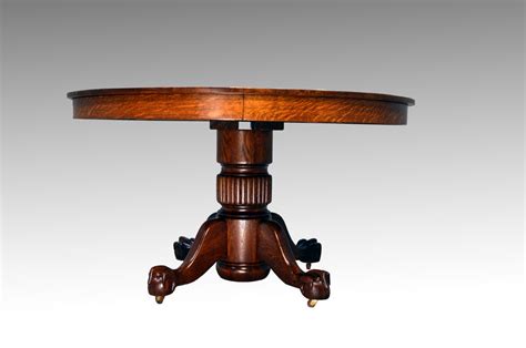 Features carved details basketball & claw design lower limbs. SOLD Antique Victorian Oak Ball and Claw 54" Dining table ...
